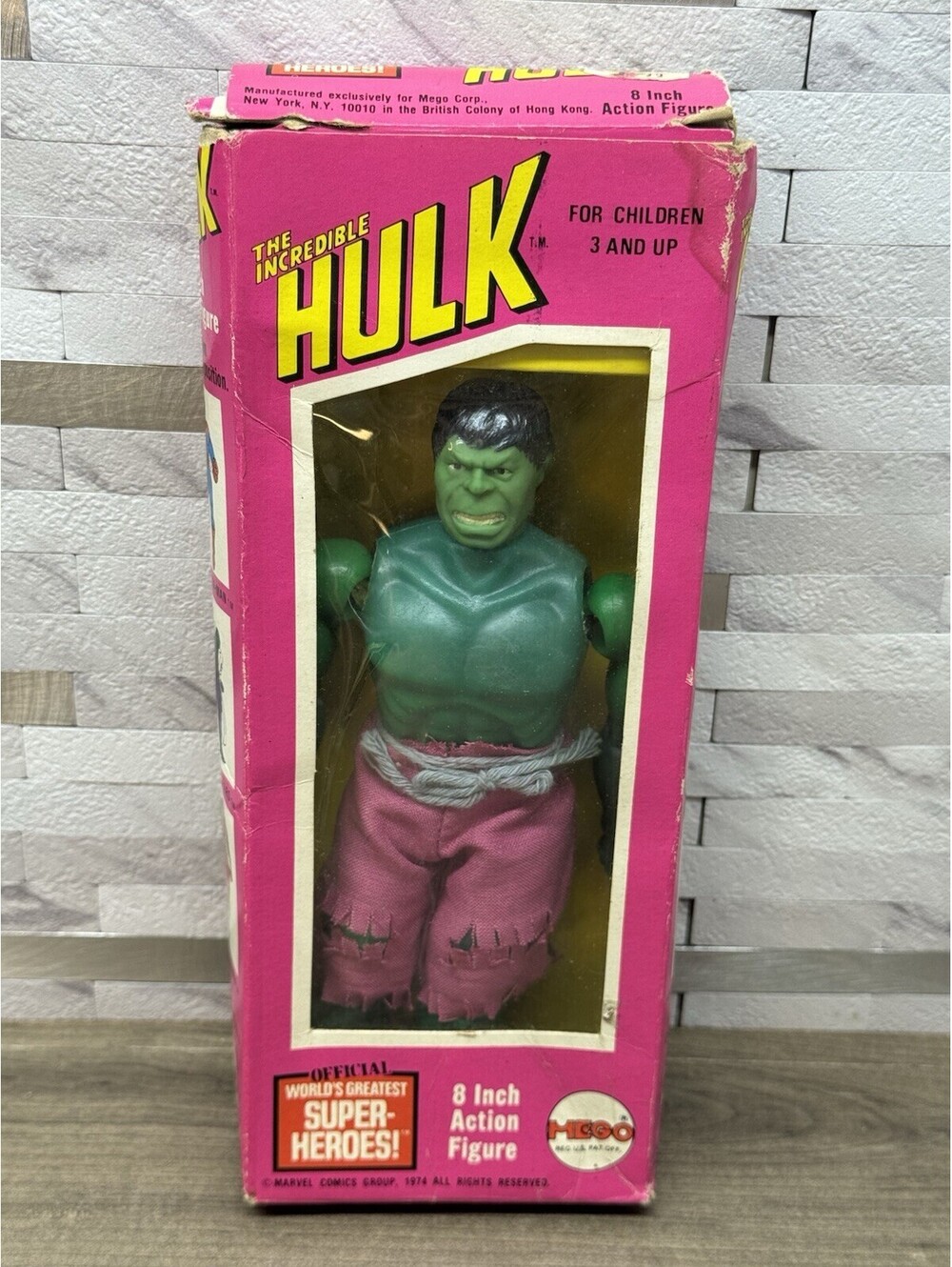 Mego Hulk Vintage 1974 WGSH Marvel Action Figure ~All Original, Complete ~Box